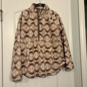 Maurices Pink and Brown Fleece Pullover